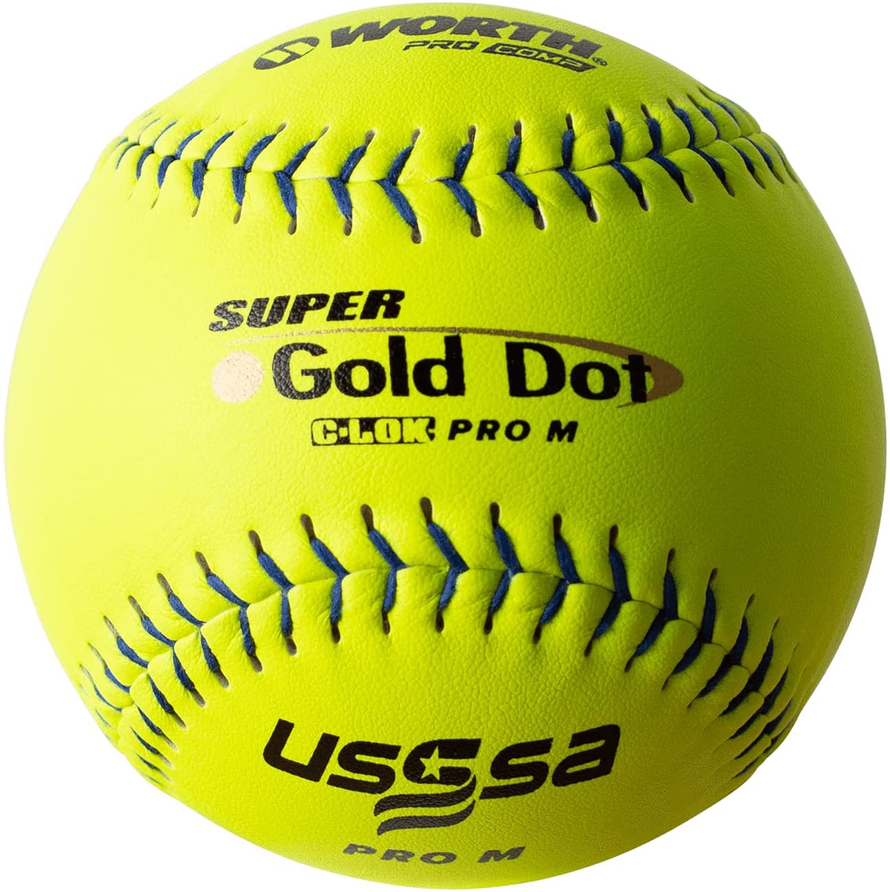 worth-12-pro-comp-super-gold-dot-pro-m-softballs-1-dozen UM12CY-DOZ Worth  <ul> <li>12 Slowpitch Softball</li> <li>USSSA PRO M Stamp</li> <li><em>Pro-M is the