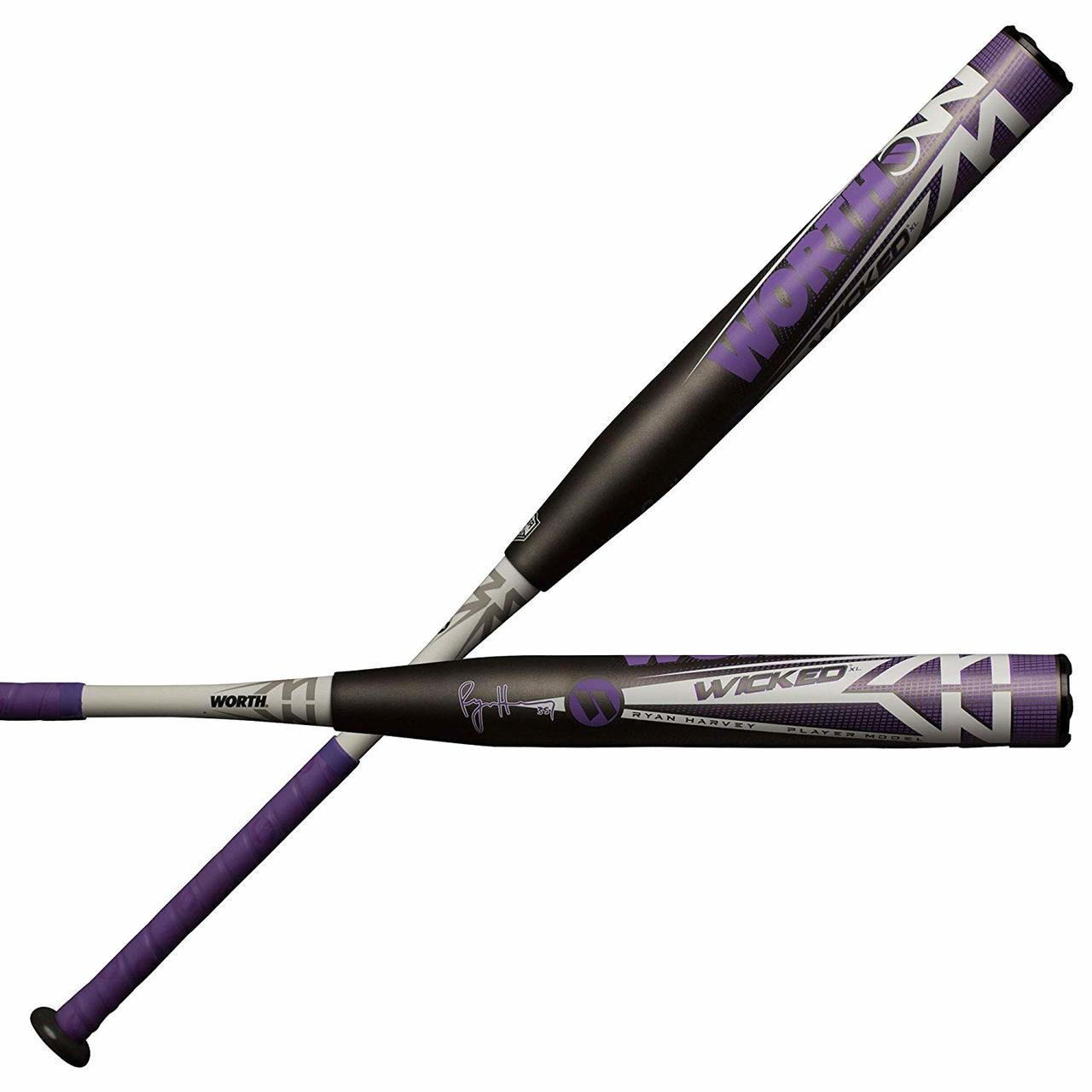 worth-wicked-xl-ryan-harvey-asa-wkrhma-slowpitch-softball-bat-34-inch-26-oz WKRHMA-3-26 Worth 658925041143 2 1/4 Inch Barrel Diameter 3-Piece Composite XL Weighting Approved for