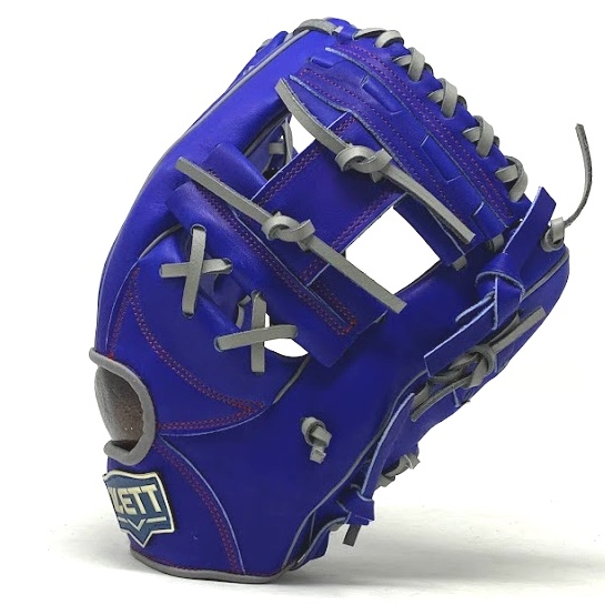   ZETT Pro Model 12 inch Royal/Grey Wide Pocket Infielder Glove ZETT Pro Model Baseball Glove Series is designed for use by professional players. These gloves are made light, retaining stable tactility while holding the ball. This design helps players catch and throw in less time. The gloves are made with US Steerhide, making them suitable for use in advanced competitive games. About US Steerhide The raw material comes from North American cattle which is about 18-month old. US Steerhide has been produced and tanned by Taiwanese professional leather factories whose baseball gloves tend to be thicker and more durable.US Steerhide has currently become one of the most widely adopted high-class leather on the market. Wide-Pocket The molded design adds a strip of leather between the index and middle fingers that widens the ball-catching surface of the glove. This also moves the contact point of the ball from the webbing between the thumb and forefinger to the palm of the hand. This shallower contact point allows faster catches and throws, increases the chance of catching runners stealing bases, and deters would-be runners.Thumb/Pinky Reinforcement The thumb/pinky stripes will be extended to the fingertips, which will strengthen the structure and have good control of the glove.More InformationSize Measurement: from wrist to index fingertip (outside)