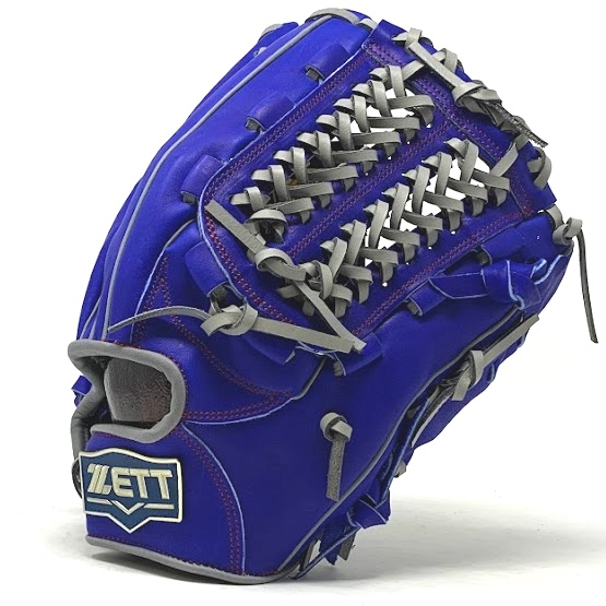  ZETT Pro Model 12.5 inch Royal/Grey Wide Pocket Outfielder Glove ZETT Pro Model Baseball Glove Series is designed for use by professional players. These gloves are made light, retaining stable tactility while holding the ball. This design helps players catch and throw in less time. The gloves are made with US steerhide, making them suitable for use in advanced competitive games. About US Steerhide The raw material comes from the North American cattle which is about 18-month old. US Steerhide has been produced and tanned by Taiwanese professional leather factories whose baseball gloves tend to be thicker and more durable.US Steerhide has currently become one of the most widely adopted high-class leather on the market. Wide-Pocket The molded design adds a strip of leather between the index and middle fingers that widens the ball-catching surface of the glove. This also moves the contact point of the ball from the webbing between the thumb and forefinger to the palm of the hand. This shallower contact point allows faster catches and throws, increases the chance of catching runners stealing bases, and deters would-be runners.Thumb/Pinky Reinforcement The thumb/pinky stripes will be extended to fingertips, which will strengthen the structure and have good control of the glove.More InformationSize Measurement: from wrist to index fingertip (outside)